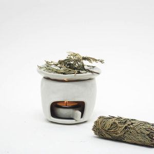 Hand made ceramic incense burner/tea roaster